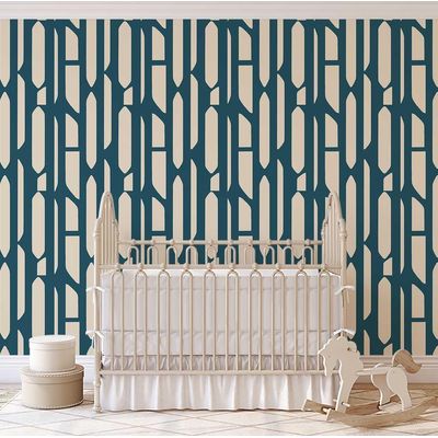 Papel Contact Removível para Parede Verde Contemporâneo com Estampa Geométrica de Galho, Vinílico Autoadesivo à Prova d'água - S4sassy 63,5 cm (L) × 304,8 cm (C) / Verde - Vinil Texturizado