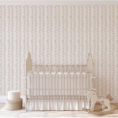 Adesivo de Parede em Vinil Removível, Estampa Geométrica Pincelada, Mural Moderno Cinza para Quarto Banheiro Lavanderia Closet - S4Sassy 63,5 cm (L) × 152,4 cm (C) / Cinza - Vinil Liso