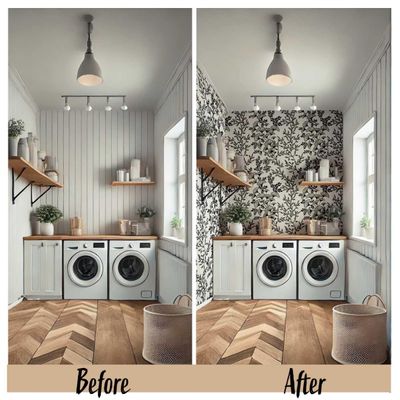 Papel de Parede Autoadesivo Removível com Galhos Botânicos Preto, Mural Instantâneo para Quarto, Banheiro, Lavanderia, Closet - S4Sassy 63,5 cm (L) × 914,4 cm (C) / Preto - Vinil Texturizado