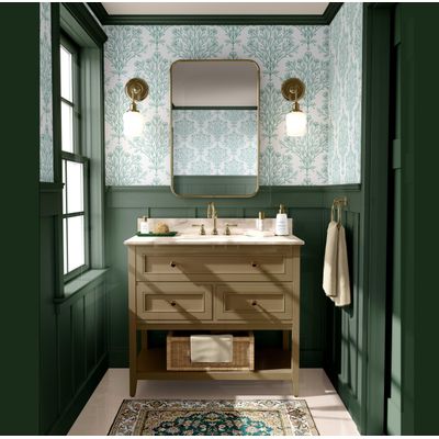 Papel de Parede Contorno Floral Verde, Vinílico Autoadesivo, Revestimento Decorativo DIY Fácil para Quarto, Sala e Ambientes - S4Sassy 63,5 cm (L) × 914,4 cm (C) / Verde - Vinil Texturizado