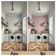 Revestimento de Parede Autoadesivo Removível Leque Floral Art Déco em Vinil Rosa para Quarto, Banheiro, Lavanderia, Closet - S4Sassy 63,5 cm (L) × 152,4 cm (C) / Rosa - Vinil Liso