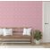 Revestimento de Parede Autoadesivo Removível Leque Floral Art Déco em Vinil Rosa para Quarto, Banheiro, Lavanderia, Closet - S4Sassy 63,5 cm (L) × 609,6 cm (C) / Rosa - Vinil Texturizado