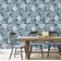 Papel de Parede Botânico de Romã Azul, Vinílico Autoadesivo, Aplicação Fácil para Quarto Estilo Fazenda, Armários, Salas - S4Sassy 63,5 cm (L) × 914,4 cm (C) / Azul - Vinil Texturizado