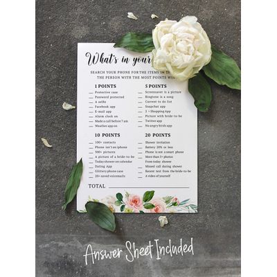 50 Cartões de Jogo Florais para Chá de Noiva e Despedida de Solteira, Quadrados, em Branco, para Preencher, Atacado - Inkdotpot 12,7 Cm × 17,78 Cm / Branco - O Que Tem no Seu Celular