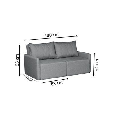 Sofá Cama Dubai Retratil E Reclinavel 3 Lugares Sofatec Cinza