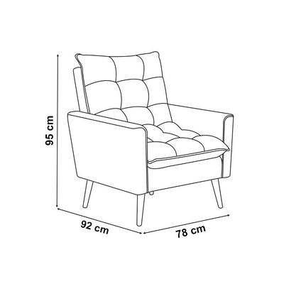 Poltrona Sala 92cm Elegante Confortável E Perfeita Para Qualquer Ambiente Ester Preto