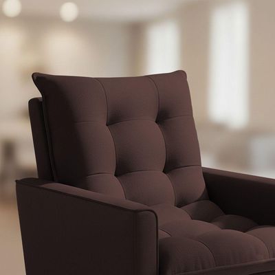 Poltrona Sala 92cm Design Moderno Toque Natural Para Completar O Ambiente Marrom Ester
