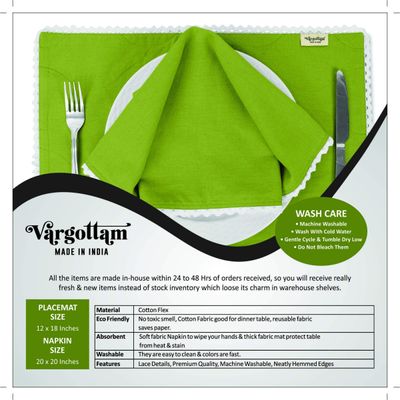 Decoração para Casa: Jogo Americano de Renda Lavável e Guardanapos para Mesa de Jantar - Vargottam 30,48 Cm × 45,72 Cm – Pacote Com 8 / Azul