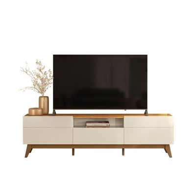 Rack Para Tv Com 5 Gavetase Nicho Central Aberto Off White