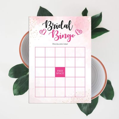 50 Cartões de Jogo Quadrados em Branco com Respingo em Aquarela para Chá de Noiva, Casamento e Despedida de Solteira - Inkdotpot 12,7 Cm × 17,78 Cm / Branco - Bingo da Noiva