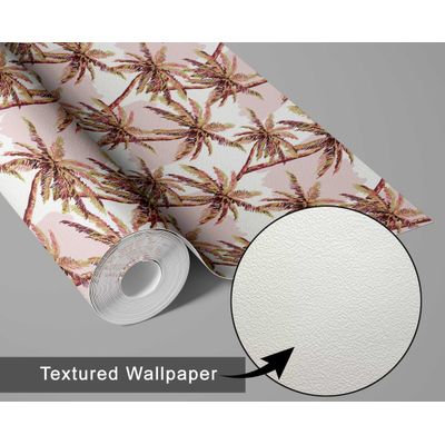 Papel de Parede Palmeira Marrom Vinílico Autoadesivo, Envelopamento Decorativo, Aplicação Fácil para Quarto e Sala - S4Sassy 63,5 cm (L) × 914,4 cm (C) / Marrom - Vinil Texturizado
