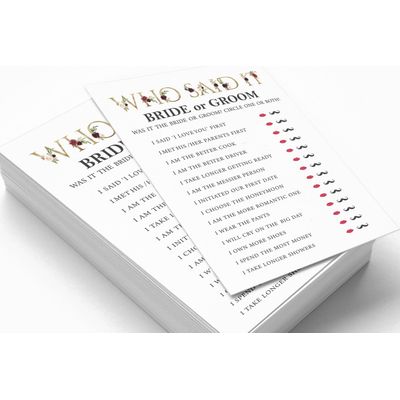 50 Cartões Florais Quadrados em Branco para Chá de Noiva e Despedida de Solteira para Preencher Ideias de Presente - Inkdotpot 12,7 Cm × 17,78 Cm / Branco - Ele Disse, Ela Disse