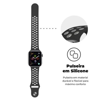 Pulseira para Apple Watch 42 / 44 / 45MM Armor Running - Preto - Gshield