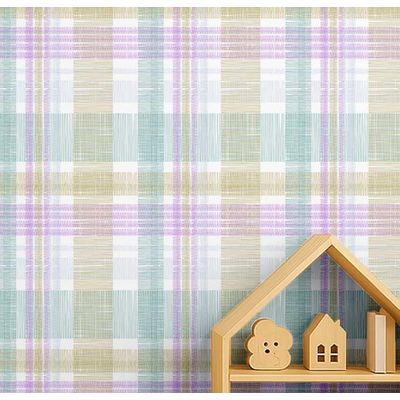 Papel de Parede Xadrez Amarelo Autoadesivo em Vinil, Fácil de Aplicar para Quarto Infantil e Sala de Brincar - S4Sassy 63,5 cm (L) × 152,4 cm (C) / Amarelo - Vinil Texturizado