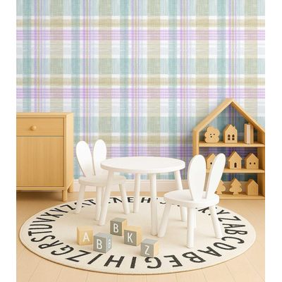 Papel de Parede Xadrez Amarelo Autoadesivo em Vinil, Fácil de Aplicar para Quarto Infantil e Sala de Brincar - S4Sassy 63,5 cm (L) × 152,4 cm (C) / Amarelo - Vinil Texturizado