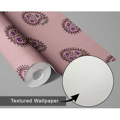 Papel de Parede Paisley Buta Estilo Asiático Autoadesivo, Revestimento Decorativo Fácil para Quarto, Sala e Ambientes - Verde - S4Sassy 63,5 cm (L) × 304,8 cm (C) / Verde - Vinil Texturizado