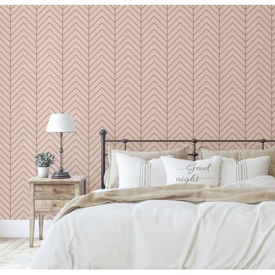 Papel de Parede Autoadesivo Impermeável com Estampa Geométrica, Laranja, Removível, para Inquilinos, Quarto/Sala de Jantar - S4Sassy 63,5 cm (L) × 914,4 cm (C) / Laranja - Vinil Texturizado