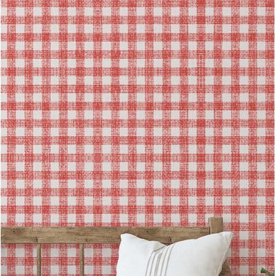 Papel de Parede Xadrez Laranja Vinil Autoadesivo, Revestimento Decorativo Fácil para Quarto, Sala e Ambientes - S4Sassy 63,5 cm (L) × 609,6 cm (C) / Laranja - Vinil Liso