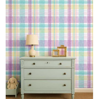 Papel de Parede Xadrez Verde Autoadesivo em Vinil, Fácil Aplicação para Quarto Infantil e Brinquedoteca - S4Sassy 63,5 cm (L) × 304,8 cm (C) / Verde - Vinil Liso