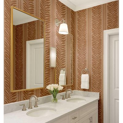Papel Contact Vinílico Autoadesivo Estampa Samambaia Listrada Urbana Marrom Impermeável Removível para Quartos, Salas e Inquilinos - S4Sassy 63,5 cm (L) × 304,8 cm (C) / Marrom - Vinil Texturizado