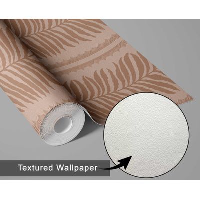 Papel Contact Vinílico Autoadesivo Estampa Samambaia Listrada Urbana Marrom Impermeável Removível para Quartos, Salas e Inquilinos - S4Sassy 63,5 cm (L) × 304,8 cm (C) / Marrom - Vinil Texturizado