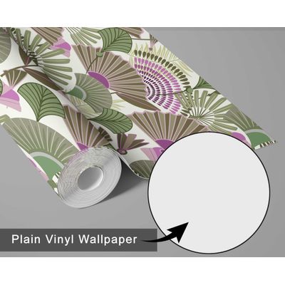 Papel de Parede Autoadesivo Removível Verde com Folha de Palmeira Tropical para Quarto, Banheiro, Lavanderia e Closet - S4Sassy 63,5 cm (L) × 152,4 cm (C) / Verde - Vinil Liso