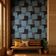 Papel de Parede Estampa Patch de Folhas - Estilo Asiático, Vinil Autoadesivo, Fácil Aplicação para Quarto e Sala - Azul - S4Sassy 63,5 cm (L) × 914,4 cm (C) / Azul - Vinil Liso