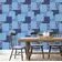 Papel de Parede Estampa Patch de Folhas - Estilo Asiático, Vinil Autoadesivo, Fácil Aplicação para Quarto e Sala - Azul - S4Sassy 63,5 cm (L) × 914,4 cm (C) / Azul - Vinil Liso