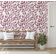 Papel de Parede Trilha de Folhas Rosa, Vinil Autoadesivo Minimalista, Envoltório Decorativo para Quarto e Sala - S4Sassy 63,5 cm (L) × 914,4 cm (C) / Rosa - Vinil Liso