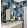 Papel de Parede Estampa Patch de Folhas - Estilo Asiático, Vinil Autoadesivo, Fácil Aplicação para Quarto e Sala - Azul - S4Sassy 63,5 cm (L) × 304,8 cm (C) / Azul - Vinil Texturizado