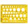 Traceease Trace Simple Trace Stable, Símbolos e Cortes Geométricos para Desenho e Marcação, Régua Plástica 20,3x13,9 cm, 1 Peça - IBA Crafts Amarelo