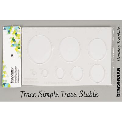 Stencil Retangular 1 Peça com 8 Moldes Circulares Geométricos, Régua de Medição 18,3 cm x 10,2 cm para DIY, Espessura 0,3 cm - Traceease Amarelo