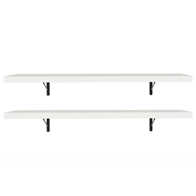 Kit 2 Prateleiras Suspensas Para Cozinha Madesa 80 Cm Com Mão Francesa - Branco Branco