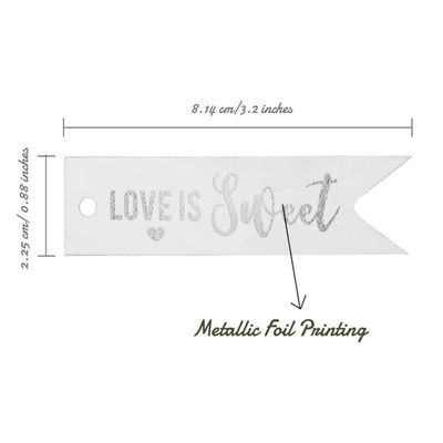 Etiquetas Pendentes de Papel Metalizado Love Isweet para Lembrancinhas de Casamento - Inkdotpot 50 Etiquetas Metalizadas / Branco - Prata