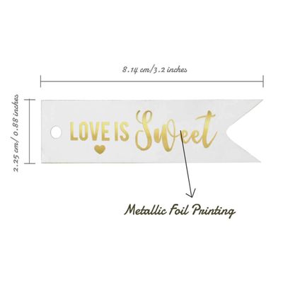 Etiquetas Pendentes de Papel Metalizado Love Isweet para Lembrancinhas de Casamento - Inkdotpot 50 Etiquetas Metalizadas / Branco - Prata