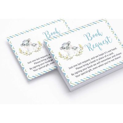 30 Cartões de Pedido para Livro de Chá de Bebê Hipopótamo e Animais da Selva - Inkdotpot 12,7 Cm × 17,78 Cm / Branco - Convite