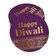 Etiqueta Pendurada de Papel Metalizado Feliz Diwali para Lembrancinha - Inkdotpot 50 Etiquetas Metalizadas / Roxo - Dourado