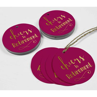 Etiqueta para Garrafa 'Brinde à Aposentadoria' Foil Metalizado para Lembrancinhas - Inkdotpot 100 Etiquetas Metalizadas / Rosa - Prata