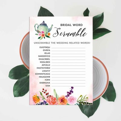 Coleção Floral para Despedida de Solteira e Chá de Noiva Cartas do Jogo Polish Or Porn Pacote com 50 Unidades - Inkdotpot 12,7 Cm × 17,78 Cm / Branco - Jogo de Palavras da Noiva