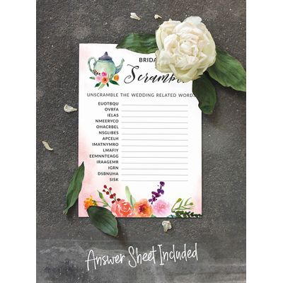 Coleção Floral para Despedida de Solteira e Chá de Noiva Cartas do Jogo Polish Or Porn Pacote com 50 Unidades - Inkdotpot 12,7 Cm × 17,78 Cm / Branco - Jogo de Palavras da Noiva