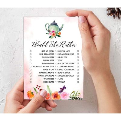 Coleção Floral para Despedida de Solteira e Chá de Noiva Cartas do Jogo Polish Or Porn Pacote com 50 Unidades - Inkdotpot 12,7 Cm × 17,78 Cm / Branco - Conjunto de 4