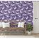 Papel de Parede Vinílico Autocolante Removível Roxo com Garças Voando, Impermeável, para Quartos, Salas e Armários - S4Sassy 63,5 cm (L) × 304,8 cm (C) / Roxo - Vinil Liso