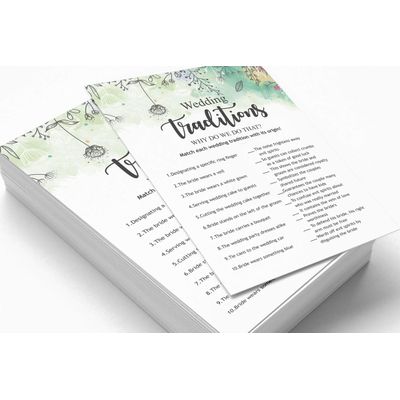 Cartões de Jogo Quadrados em Branco, 50 Un., Ideias de Presente para Chá de Noiva e Despedida de Solteira, Floral com Folhagem - Inkdotpot 12,7 Cm × 17,78 Cm / Branco - Por Que Fazemos Isso?