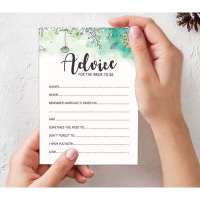Cartões de Jogo Quadrados em Branco, 50 Un., Ideias de Presente para Chá de Noiva e Despedida de Solteira, Floral com Folhagem - Inkdotpot 12,7 Cm × 17,78 Cm / Branco - Conjunto de Jogos