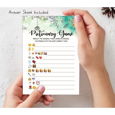 Cartões de Jogo Quadrados em Branco, 50 Un., Ideias de Presente para Chá de Noiva e Despedida de Solteira, Floral com Folhagem - Inkdotpot 12,7 Cm × 17,78 Cm / Branco - Conjunto de Jogos