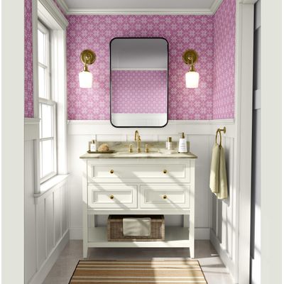 Revestimento de Parede Autoadesivo Removível Bloqueador Solar - Mural Estilo Asiático para Banheiro, Lavanderia, Closet Vinil Rosa - S4Sassy 63,5 cm (L) × 304,8 cm (C) / Rosa - Vinil Liso