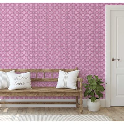Revestimento de Parede Autoadesivo Removível Bloqueador Solar - Mural Estilo Asiático para Banheiro, Lavanderia, Closet Vinil Rosa - S4Sassy 63,5 cm (L) × 304,8 cm (C) / Rosa - Vinil Liso