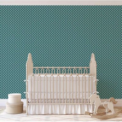 Papel de Parede Autoadesivo com Estampa de Pássaros Voando, Vinil Verde Removível DIY para Parede de Destaque na Entrada - S4sassy 63,5 cm (L) × 304,8 cm (C) / Verde - Vinil Liso