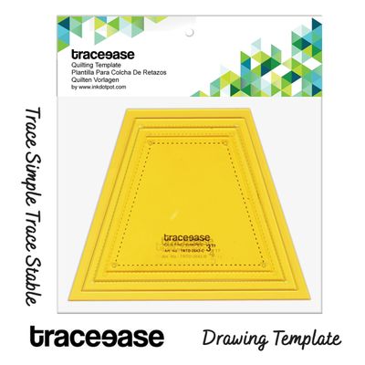 Conjunto de 3 Estênceis de Trapézio 7,6/10,2/12,7 cm para Matelassê, Costura e Patchwork - Traceease Amarelo