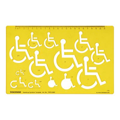 Traceease Estêncil Molde de Símbolo de Acessibilidade Humana para Designers e Ferramentas de Desenho - 1 Peça - Inkdotpot Amarelo